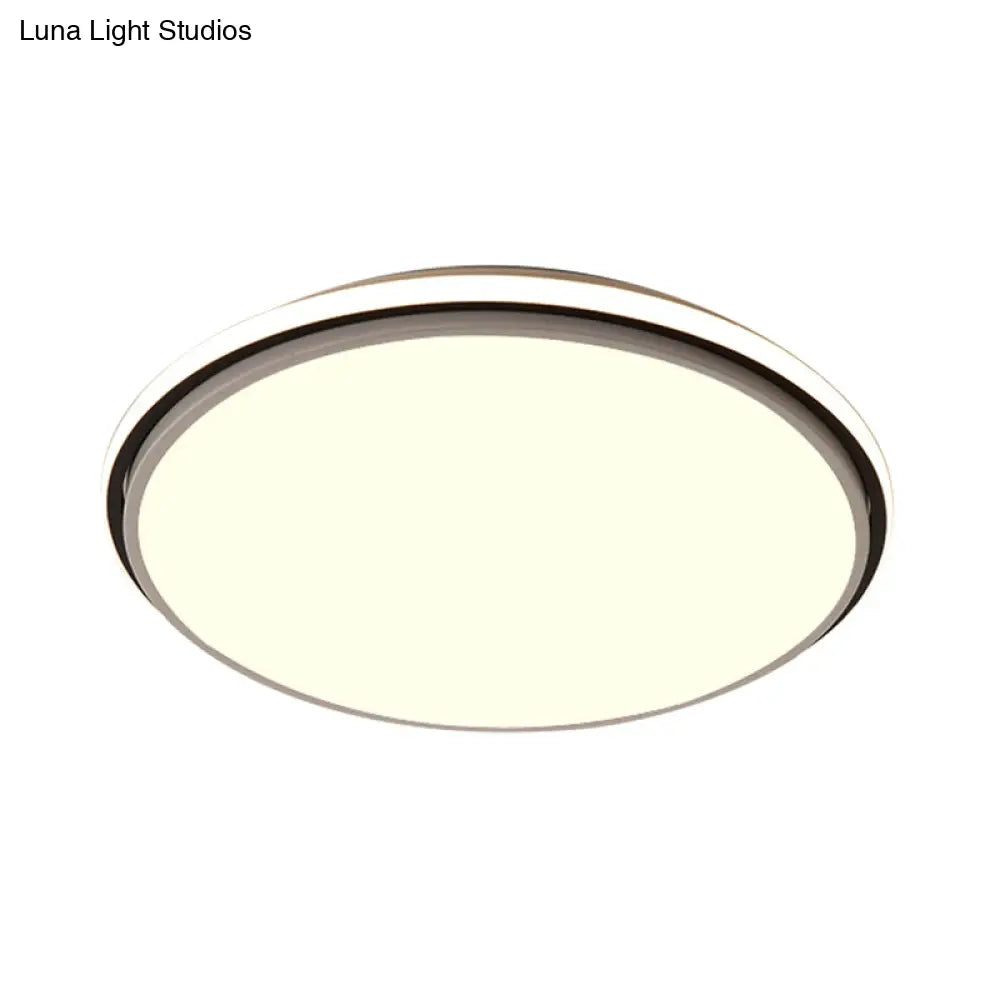 DecorBites™ DecorBites™ Modern Circular Flush Mount LED Fixture, White/Warm Light, Acrylic Design - 12"/16"/19.5" Wide