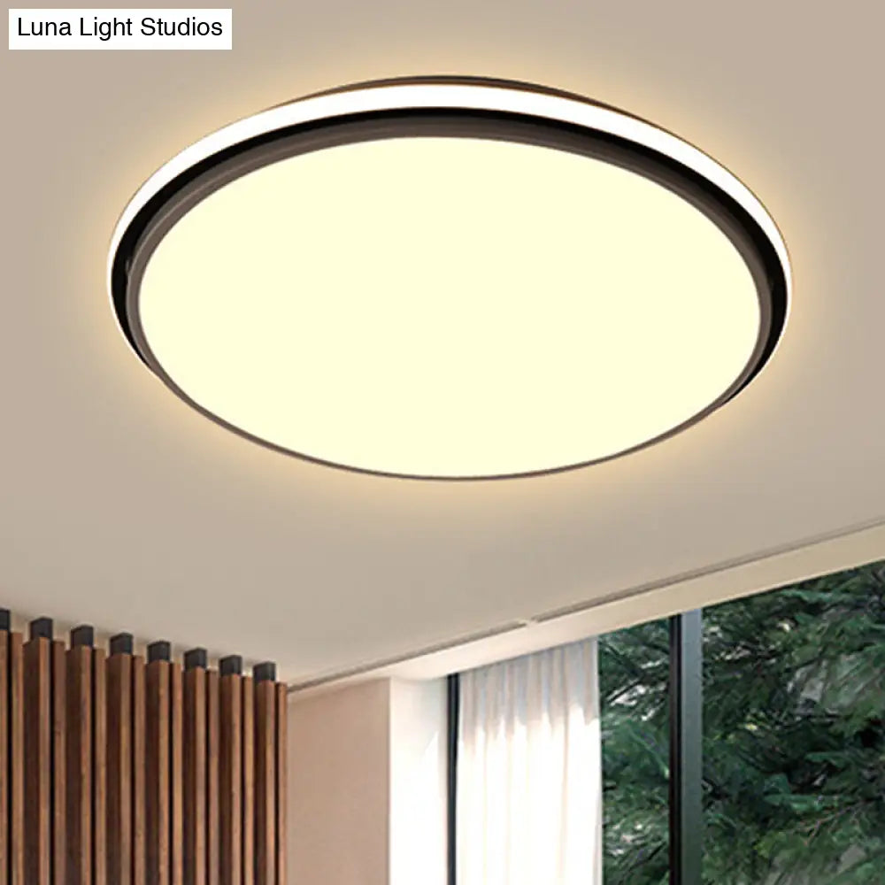 DecorBites™ DecorBites™ Modern Circular Flush Mount LED Fixture, White/Warm Light, Acrylic Design - 12"/16"/19.5" Wide