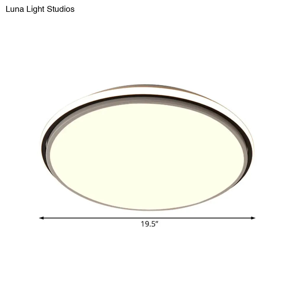 DecorBites™ DecorBites™ Modern Circular Flush Mount LED Fixture, White/Warm Light, Acrylic Design - 12"/16"/19.5" Wide