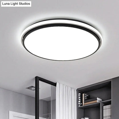 DecorBites™ DecorBites™ Modern Circular Flush Mount LED Fixture, White/Warm Light, Acrylic Design - 12"/16"/19.5" Wide