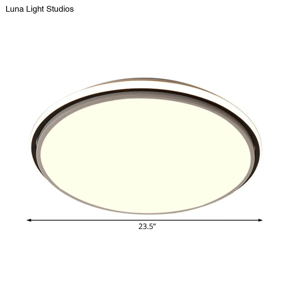 DecorBites™ DecorBites™ Modern Circular Flush Mount LED Fixture, White/Warm Light, Acrylic Design - 12"/16"/19.5" Wide