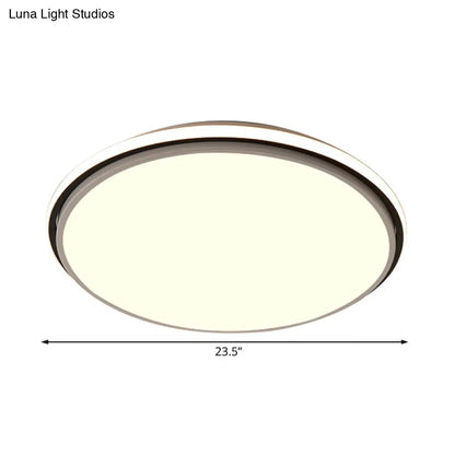 DecorBites™ DecorBites™ Modern Circular Flush Mount LED Fixture, White/Warm Light, Acrylic Design - 12"/16"/19.5" Wide