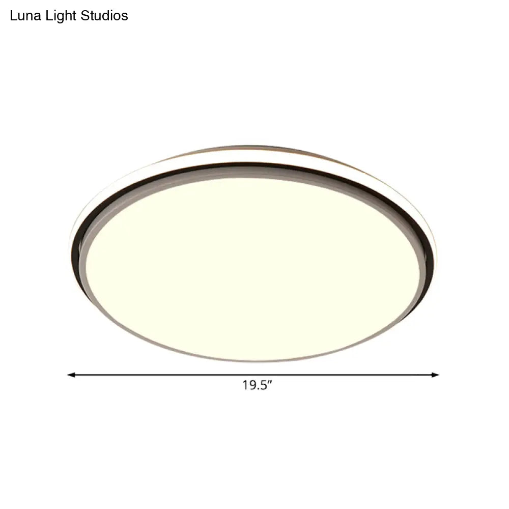 DecorBites™ DecorBites™ Modern Circular Flush Mount LED Fixture, White/Warm Light, Acrylic Design - 12"/16"/19.5" Wide
