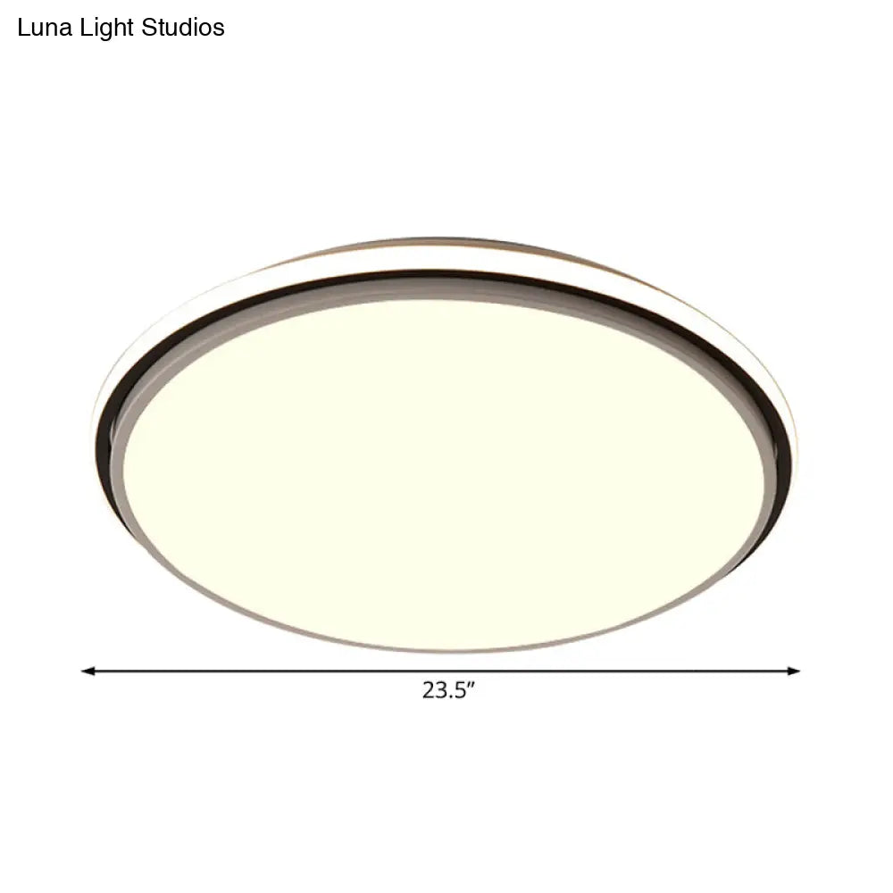 DecorBites™ DecorBites™ Modern Circular Flush Mount LED Fixture, White/Warm Light, Acrylic Design - 12"/16"/19.5" Wide