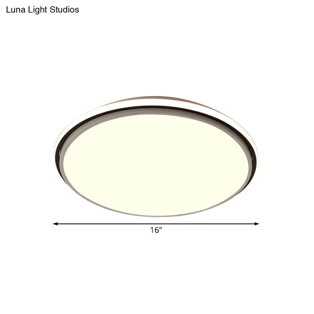 DecorBites™ DecorBites™ Modern Circular Flush Mount LED Fixture, White/Warm Light, Acrylic Design - 12"/16"/19.5" Wide