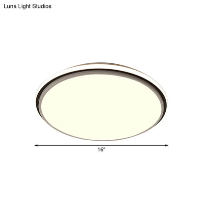 DecorBites™ DecorBites™ Modern Circular Flush Mount LED Fixture, White/Warm Light, Acrylic Design - 12"/16"/19.5" Wide