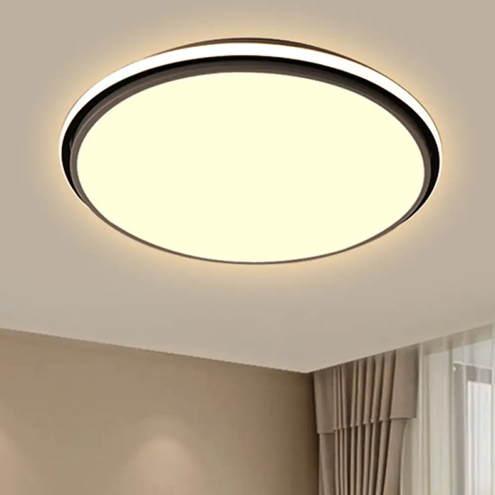 DecorBites™ DecorBites™ Modern Circular Flush Mount LED Fixture, White/Warm Light, Acrylic Design - 12"/16"/19.5" Wide