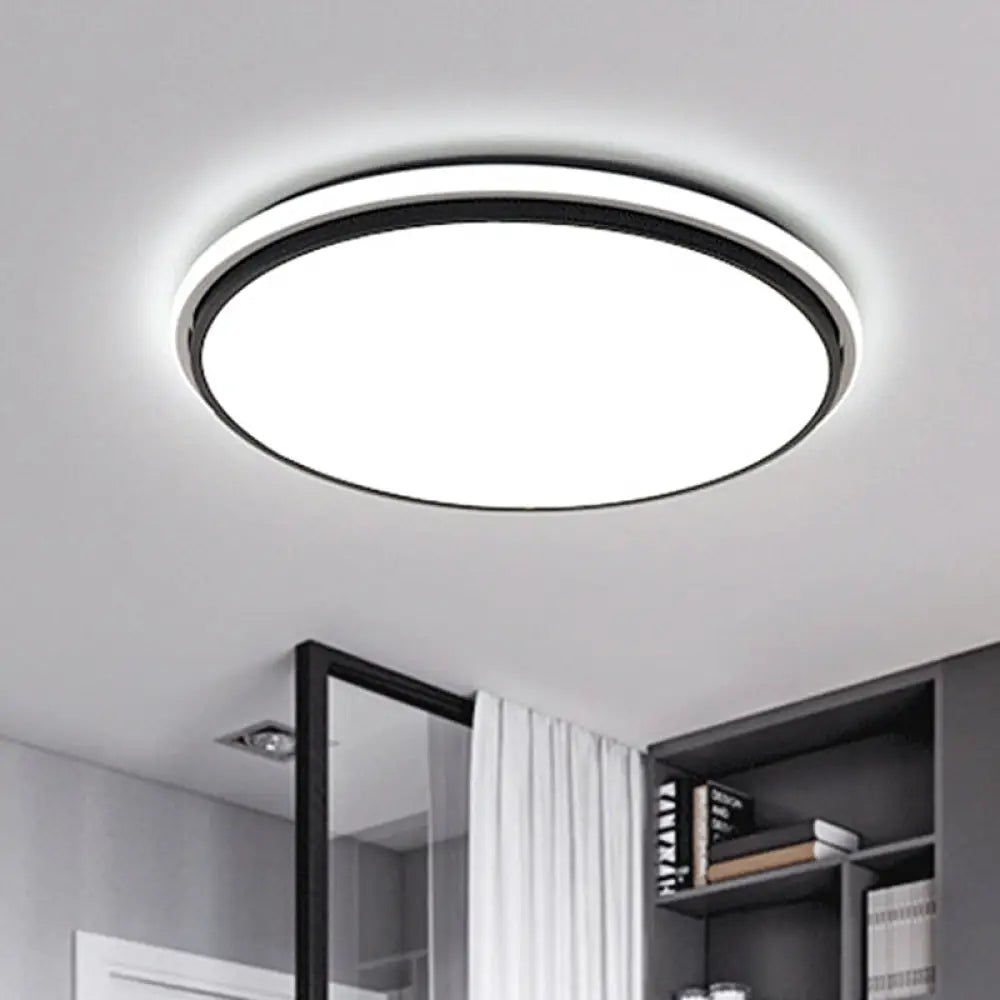 DecorBites™ DecorBites™ Modern Circular Flush Mount LED Fixture, White/Warm Light, Acrylic Design - 12"/16"/19.5" Wide