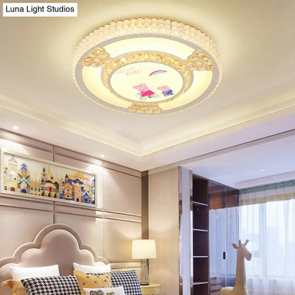 DecorBites™ DecorBites™ Modern Circular Flushmount LED Ceiling Light with Clear Crystal and Fun Patterns – Ideal for Bedroom