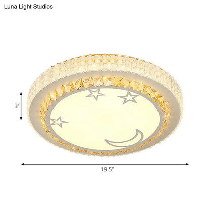DecorBites™ DecorBites™ Modern Circular Flushmount LED Ceiling Light with Clear Crystal and Fun Patterns – Ideal for Bedroom