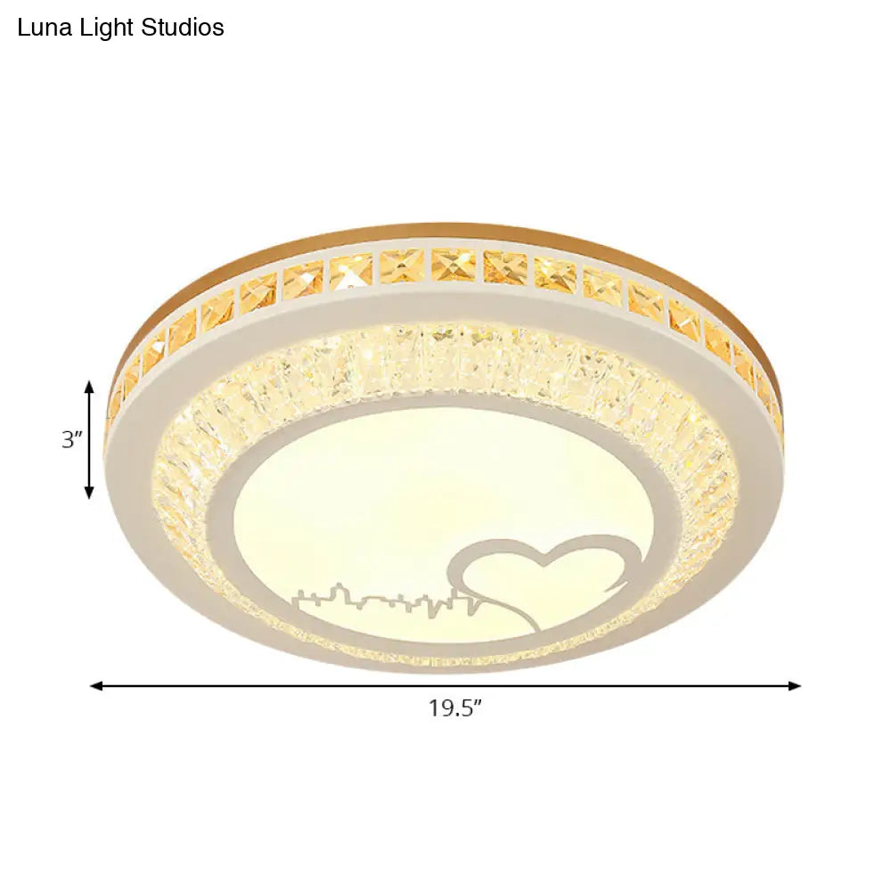DecorBites™ DecorBites™ Modern Circular Flushmount LED Ceiling Light with Clear Crystal and Fun Patterns – Ideal for Bedroom