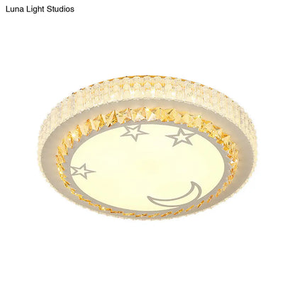 DecorBites™ DecorBites™ Modern Circular Flushmount LED Ceiling Light with Clear Crystal and Fun Patterns – Ideal for Bedroom