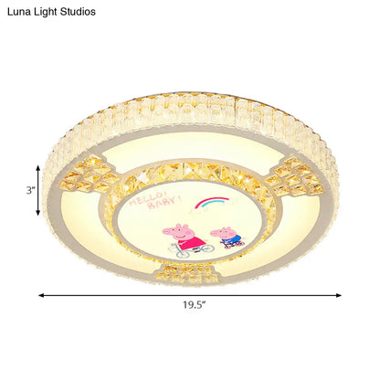 DecorBites™ DecorBites™ Modern Circular Flushmount LED Ceiling Light with Clear Crystal and Fun Patterns – Ideal for Bedroom