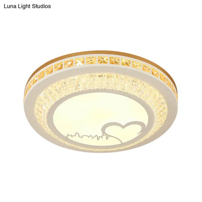 DecorBites™ DecorBites™ Modern Circular Flushmount LED Ceiling Light with Clear Crystal and Fun Patterns – Ideal for Bedroom