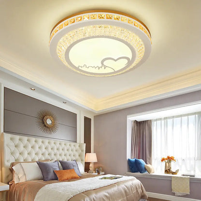 DecorBites™ DecorBites™ Modern Circular Flushmount LED Ceiling Light with Clear Crystal and Fun Patterns – Ideal for Bedroom