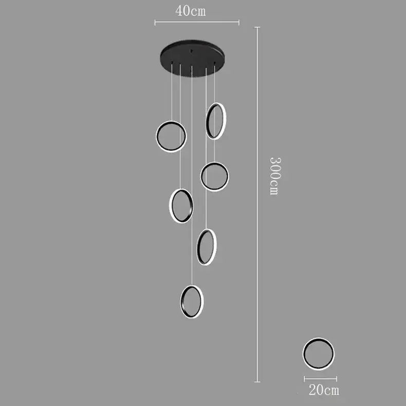 Modern black and white circular decorbites led pendant light with minimalist design for living room and dining area