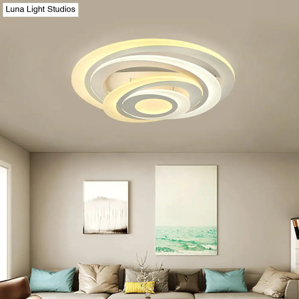 DecorBites™ DecorBites™ Modern Circular LED Flush Light - Acrylic Living Room Ceiling Lamp (19.5"/31" W) with Warm/White Lighting