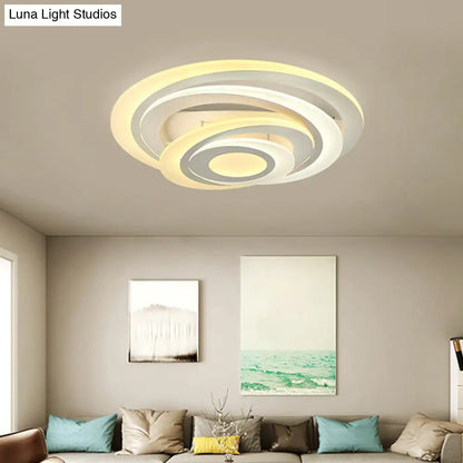 DecorBites™ DecorBites™ Modern Circular LED Flush Light - Acrylic Living Room Ceiling Lamp (19.5"/31" W) with Warm/White Lighting