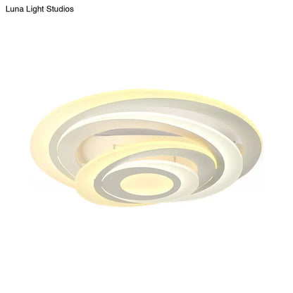 DecorBites™ DecorBites™ Modern Circular LED Flush Light - Acrylic Living Room Ceiling Lamp (19.5"/31" W) with Warm/White Lighting