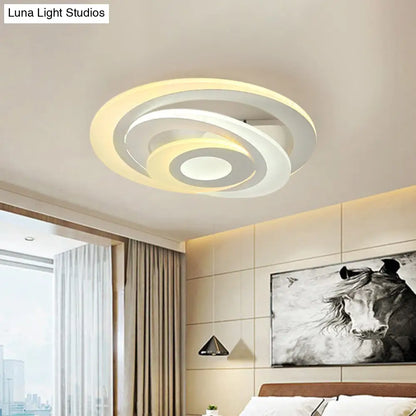 DecorBites™ DecorBites™ Modern Circular LED Flush Light - Acrylic Living Room Ceiling Lamp (19.5"/31" W) with Warm/White Lighting