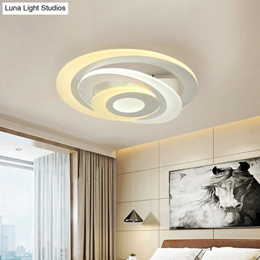 DecorBites™ DecorBites™ Modern Circular LED Flush Light - Acrylic Living Room Ceiling Lamp (19.5"/31" W) with Warm/White Lighting