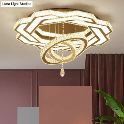DecorBites™ DecorBites™ Modern Circular LED Flushmount with Clear Crystal for Living Room Ceiling