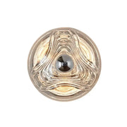 Modern circular swirling designer glass wall lamp with a central reflective element for bedroom decorbites wall lamp decor