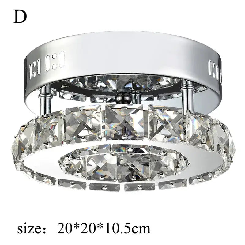 Modern clear and amber crystal led ceiling lights with chrome finished faceted rings for living room decorbites crystal led