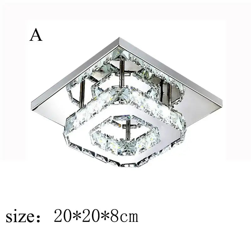 Modern clear and amber crystal led ceiling lights with chrome finish and layered rings for living room decorbites crystal led