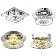 Modern clear and amber crystal led ceiling lights with chrome frames and cascading glass elements by decorbites crystal led