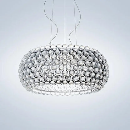 Modern clear glass bubble caboche led chandelier with a spherical design for stylish living room lighting