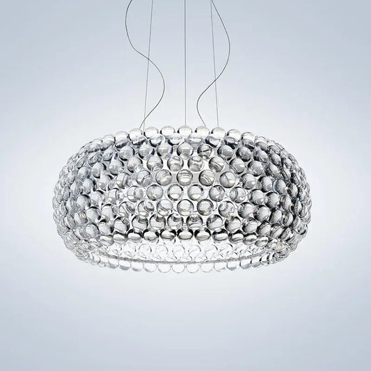Modern clear glass bubble caboche led chandelier with a spherical design for stylish living room lighting