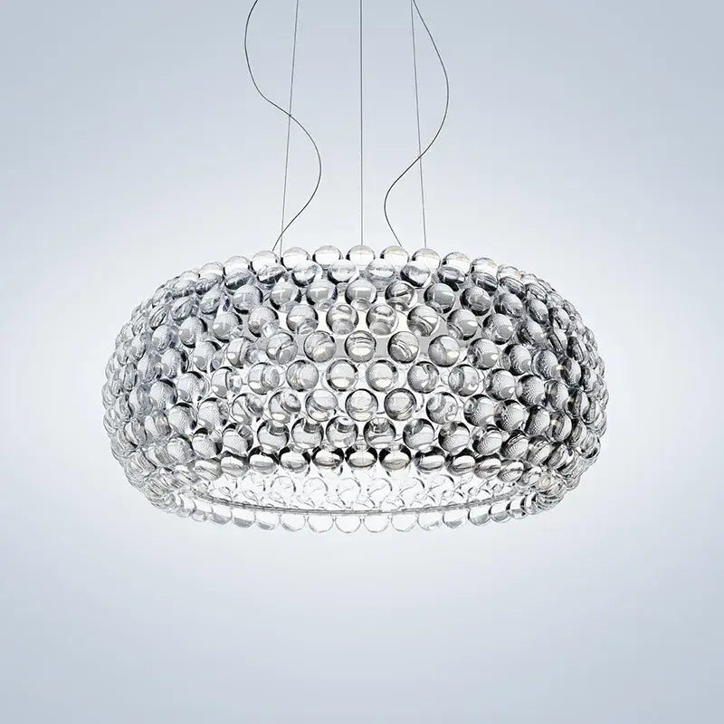 Modern clear glass bubble caboche led chandelier with a spherical design for stylish living room lighting