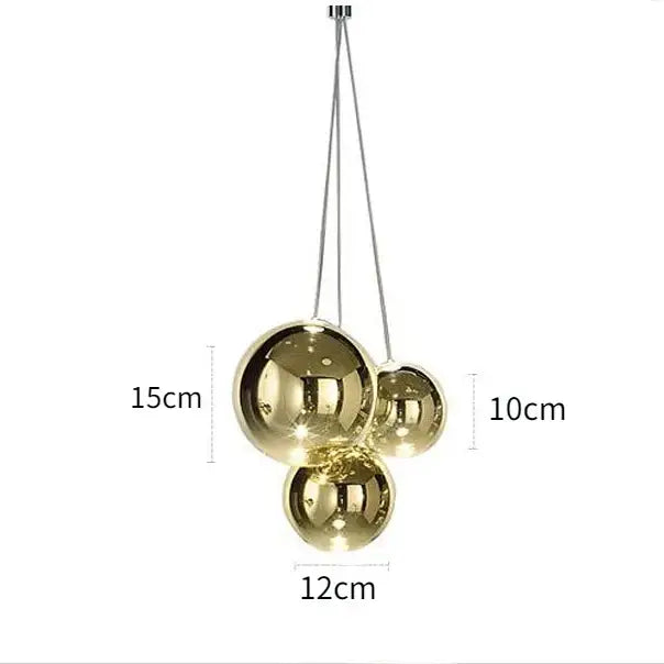 Modern clear bubble glass pendant light with gold-finished spherical orbs ideal for dining room decorbites bubble glass fixture