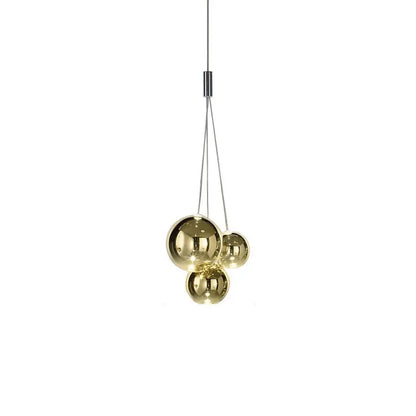Modern gold-finished spherical pendant lights with sleek chrome suspension for kitchen island decorbites bubble glass chandelier