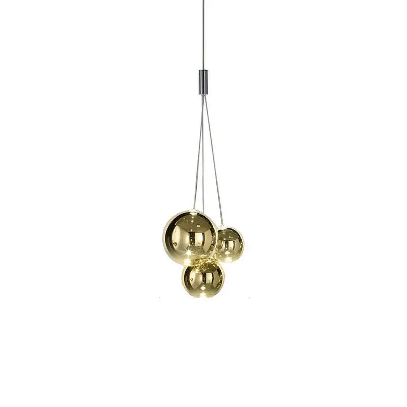 Modern gold-finished spherical pendant lights with sleek chrome suspension for kitchen island decorbites bubble glass chandelier