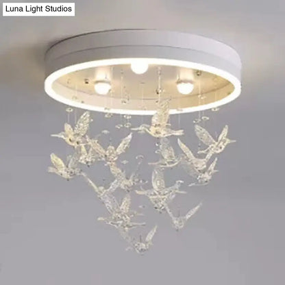 DecorBites™ DecorBites™ Modern Clear Crystal Bird Ceiling Mount Light for Adult Bedroom