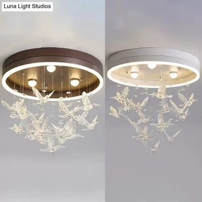 DecorBites™ DecorBites™ Modern Clear Crystal Bird Ceiling Mount Light for Adult Bedroom