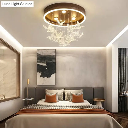 DecorBites™ DecorBites™ Modern Clear Crystal Bird Ceiling Mount Light for Adult Bedroom