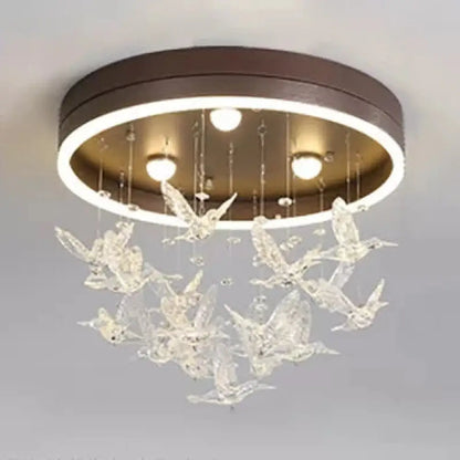 DecorBites™ DecorBites™ Modern Clear Crystal Bird Ceiling Mount Light for Adult Bedroom