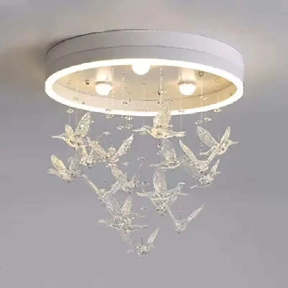 DecorBites™ DecorBites™ Modern Clear Crystal Bird Ceiling Mount Light for Adult Bedroom
