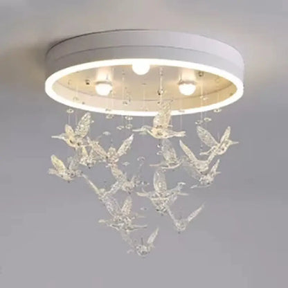 DecorBites™ DecorBites™ Modern Clear Crystal Bird Ceiling Mount Light for Adult Bedroom