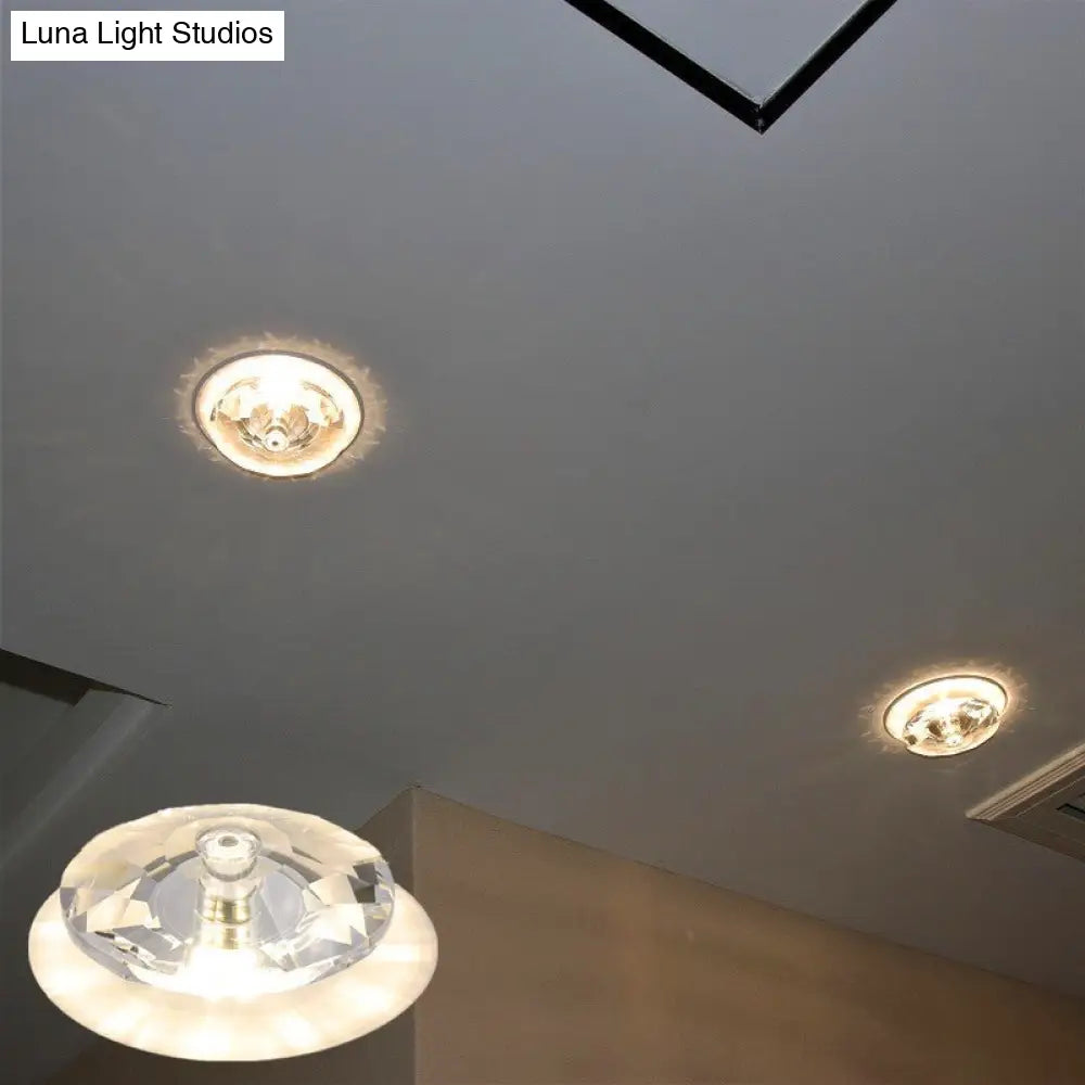 DecorBites™ DecorBites™ Modern Clear Crystal Diamond LED Flush Mount Light Fixture for Porch