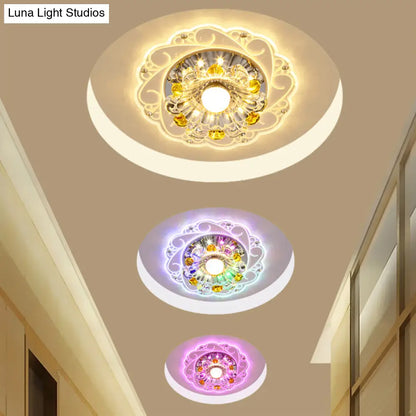 DecorBites™ DecorBites™ Modern Clear Crystal LED Ceiling Lamp for Corridor with Floral Design