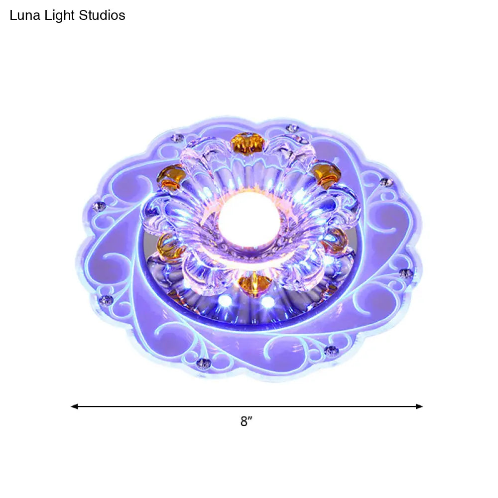 DecorBites™ DecorBites™ Modern Clear Crystal LED Ceiling Lamp for Corridor with Floral Design