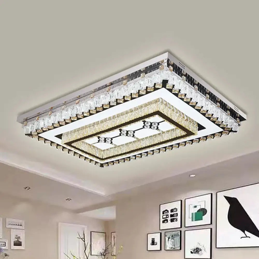 DecorBites™ DecorBites™ Modern Clear Crystal LED Flush Mount Ceiling Light for Living Room