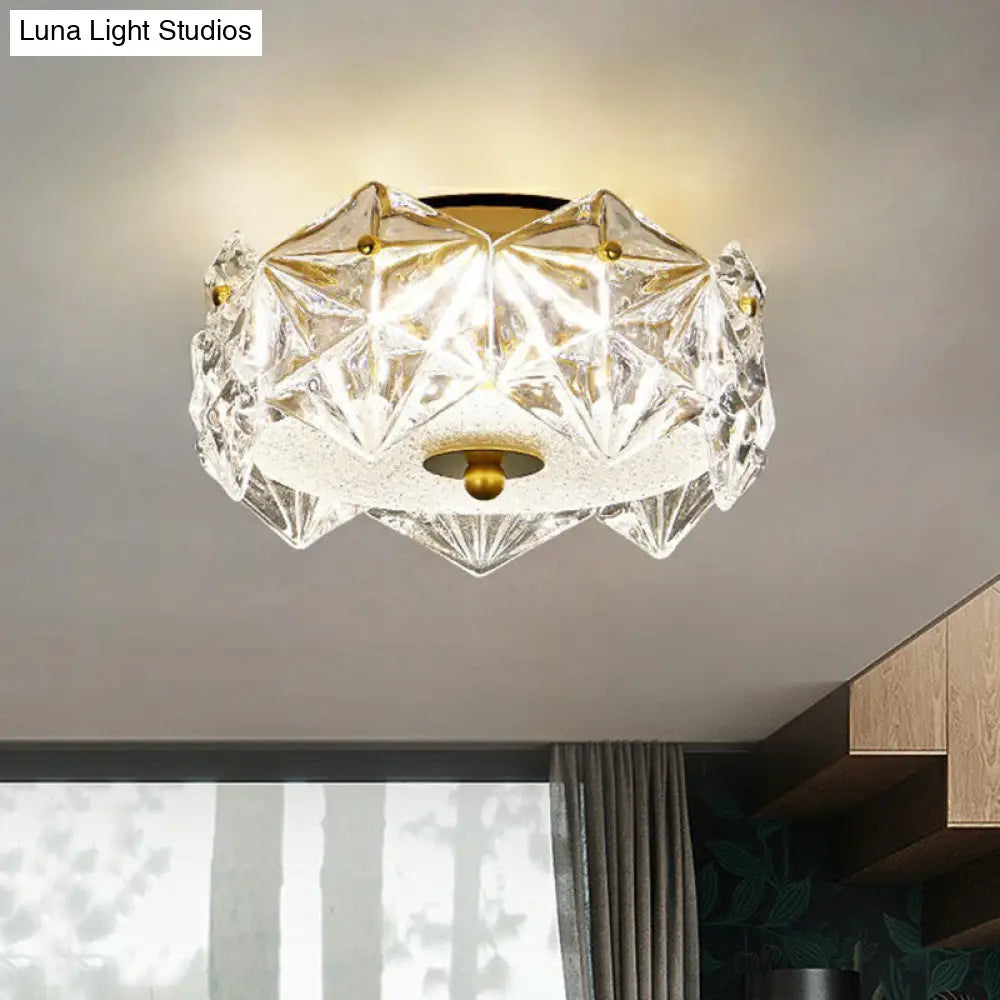 DecorBites™ DecorBites™ Modern Clear Crystal LED Hexagon Ceiling Light for Living Room