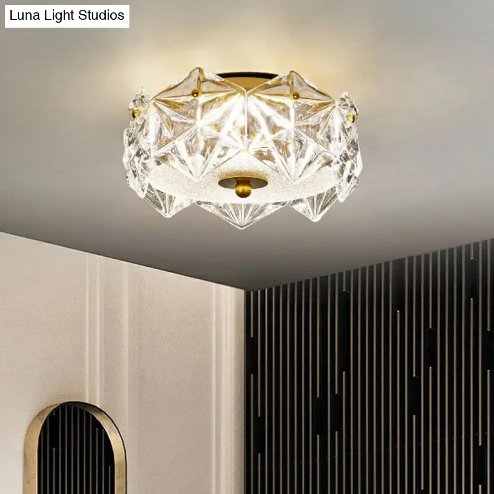 DecorBites™ DecorBites™ Modern Clear Crystal LED Hexagon Ceiling Light for Living Room