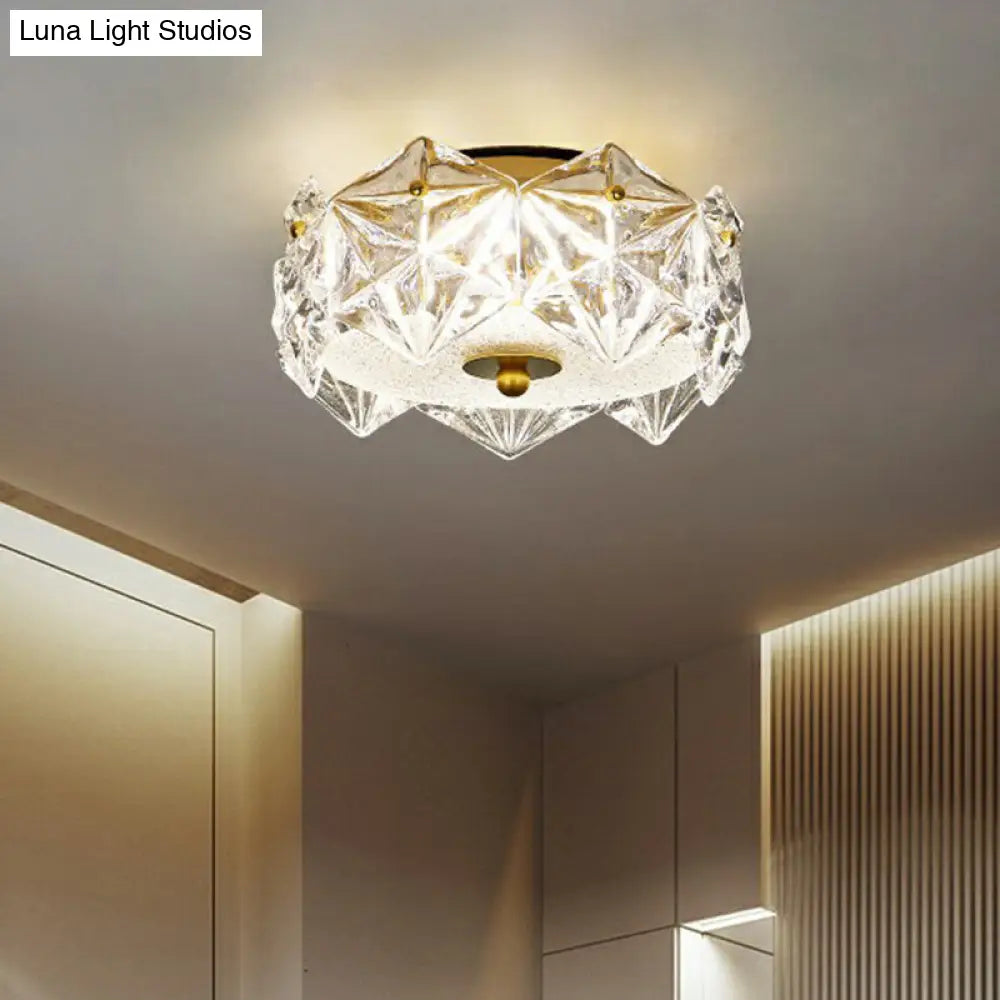 DecorBites™ DecorBites™ Modern Clear Crystal LED Hexagon Ceiling Light for Living Room