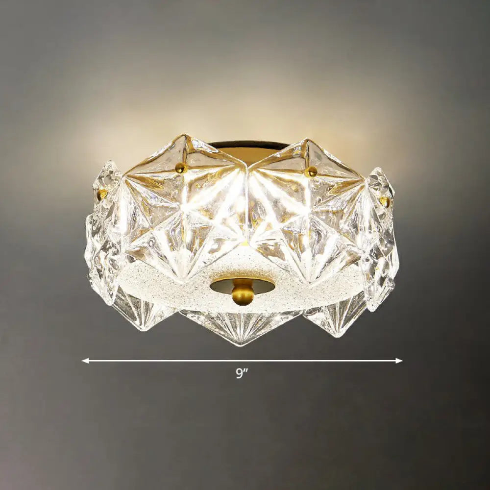 DecorBites™ DecorBites™ Modern Clear Crystal LED Hexagon Ceiling Light for Living Room